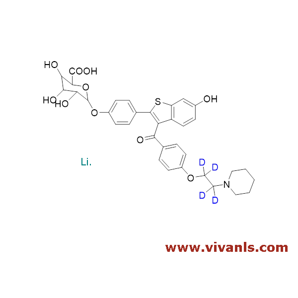 Glucuronides-Raloxifene D4- 4` Glucuronide Lithium salt-1654753895.png